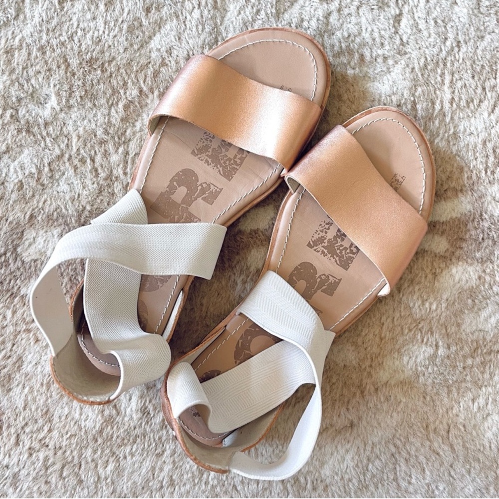 Sorel Ella Leather Rose Gold Sandals Size 8 - Picture 13 of 13